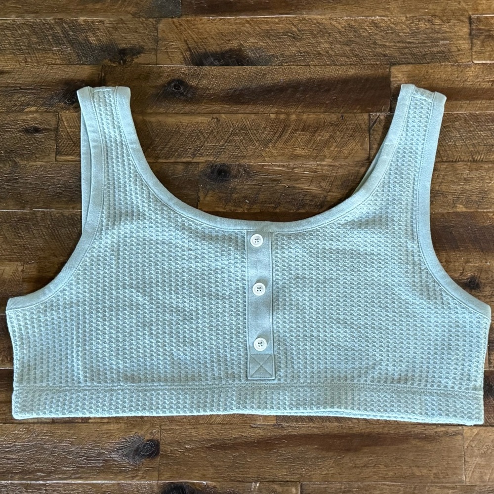 NWT Old Navy Waffle Knit Pajama Cami Bralette Top XXL Mint Green (Ionian Sea)